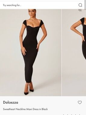 Oh Polly Sweetheart Neckline Maxi Dress in Black